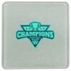 Square DyeTrans Glass Coaster, with White Sublimation Backing, 3.93" x 3.93" x .16". Tempered Textu Thumbnail