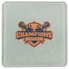 Square DyeTrans Glass Coaster, with White Sublimation Backing, 3.93" x 3.93" x .16". Tempered Textu Thumbnail