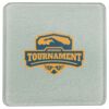 Square DyeTrans Glass Coaster, with White Sublimation Backing, 3.93" x 3.93" x .16". Tempered Textu Thumbnail