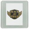 Square DyeTrans Glass Coaster, with White Sublimation Backing, 3.93" x 3.93" x .16". Tempered Textu Thumbnail