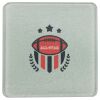 Square DyeTrans Glass Coaster, with White Sublimation Backing, 3.93" x 3.93" x .16". Tempered Textu Thumbnail