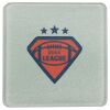 Square DyeTrans Glass Coaster, with White Sublimation Backing, 3.93" x 3.93" x .16". Tempered Textu Thumbnail