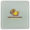 Square DyeTrans Glass Coaster, with White Sublimation Backing, 3.93" x 3.93" x .16". Tempered Textu Thumbnail