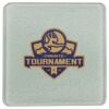 Square DyeTrans Glass Coaster, with White Sublimation Backing, 3.93" x 3.93" x .16". Tempered Textu Thumbnail