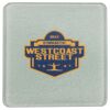 Square DyeTrans Glass Coaster, with White Sublimation Backing, 3.93" x 3.93" x .16". Tempered Textu Thumbnail