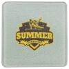 Square DyeTrans Glass Coaster, with White Sublimation Backing, 3.93" x 3.93" x .16". Tempered Textu Thumbnail