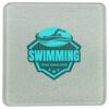 Square DyeTrans Glass Coaster, with White Sublimation Backing, 3.93" x 3.93" x .16". Tempered Textu Thumbnail