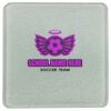 Square DyeTrans Glass Coaster, with White Sublimation Backing, 3.93" x 3.93" x .16". Tempered Textu Thumbnail