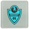 Square DyeTrans Glass Coaster, with White Sublimation Backing, 3.93" x 3.93" x .16". Tempered Textu Thumbnail