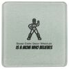Square DyeTrans Glass Coaster, with White Sublimation Backing, 3.93" x 3.93" x .16". Tempered Textu Thumbnail