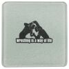 Square DyeTrans Glass Coaster, with White Sublimation Backing, 3.93" x 3.93" x .16". Tempered Textu Thumbnail