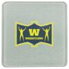 Square DyeTrans Glass Coaster, with White Sublimation Backing, 3.93" x 3.93" x .16". Tempered Textu Thumbnail