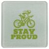 Square DyeTrans Glass Coaster, with White Sublimation Backing, 3.93" x 3.93" x .16". Tempered Textu Thumbnail
