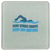 Square DyeTrans Glass Coaster, with White Sublimation Backing, 3.93" x 3.93" x .16". Tempered Textu Thumbnail
