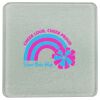 Square DyeTrans Glass Coaster, with White Sublimation Backing, 3.93" x 3.93" x .16". Tempered Textu Thumbnail