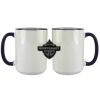 Accent Sublimation Blank Ceramic Mug - White w/Blue Rim and Handle - 11 oz Thumbnail