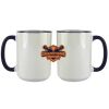 Accent Sublimation Blank Ceramic Mug - White w/Blue Rim and Handle - 11 oz Thumbnail