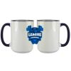 Accent Sublimation Blank Ceramic Mug - White w/Blue Rim and Handle - 11 oz Thumbnail