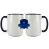 Accent Sublimation Blank Ceramic Mug - White w/Blue Rim and Handle - 11 oz Thumbnail