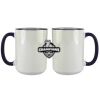 Accent Sublimation Blank Ceramic Mug - White w/Blue Rim and Handle - 11 oz Thumbnail