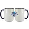 Accent Sublimation Blank Ceramic Mug - White w/Blue Rim and Handle - 11 oz Thumbnail
