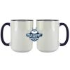 Accent Sublimation Blank Ceramic Mug - White w/Blue Rim and Handle - 11 oz Thumbnail