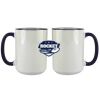 Accent Sublimation Blank Ceramic Mug - White w/Blue Rim and Handle - 11 oz Thumbnail