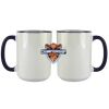 Accent Sublimation Blank Ceramic Mug - White w/Blue Rim and Handle - 11 oz Thumbnail