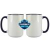 Accent Sublimation Blank Ceramic Mug - White w/Blue Rim and Handle - 11 oz Thumbnail