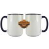 Accent Sublimation Blank Ceramic Mug - White w/Blue Rim and Handle - 11 oz Thumbnail