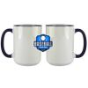 Accent Sublimation Blank Ceramic Mug - White w/Blue Rim and Handle - 11 oz Thumbnail