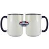 Accent Sublimation Blank Ceramic Mug - White w/Blue Rim and Handle - 11 oz Thumbnail