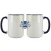 Accent Sublimation Blank Ceramic Mug - White w/Blue Rim and Handle - 11 oz Thumbnail