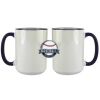 Accent Sublimation Blank Ceramic Mug - White w/Blue Rim and Handle - 11 oz Thumbnail