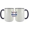 Accent Sublimation Blank Ceramic Mug - White w/Blue Rim and Handle - 11 oz Thumbnail