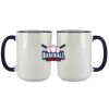 Accent Sublimation Blank Ceramic Mug - White w/Blue Rim and Handle - 11 oz Thumbnail