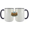 Accent Sublimation Blank Ceramic Mug - White w/Blue Rim and Handle - 11 oz Thumbnail