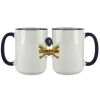Accent Sublimation Blank Ceramic Mug - White w/Blue Rim and Handle - 11 oz Thumbnail