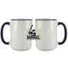 Accent Sublimation Blank Ceramic Mug - White w/Blue Rim and Handle - 11 oz Thumbnail
