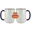Accent Sublimation Blank Ceramic Mug - White w/Blue Rim and Handle - 11 oz Thumbnail