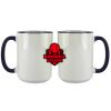 Accent Sublimation Blank Ceramic Mug - White w/Blue Rim and Handle - 11 oz Thumbnail