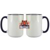 Accent Sublimation Blank Ceramic Mug - White w/Blue Rim and Handle - 11 oz Thumbnail