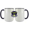 Accent Sublimation Blank Ceramic Mug - White w/Blue Rim and Handle - 11 oz Thumbnail