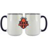 Accent Sublimation Blank Ceramic Mug - White w/Blue Rim and Handle - 11 oz Thumbnail
