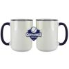 Accent Sublimation Blank Ceramic Mug - White w/Blue Rim and Handle - 11 oz Thumbnail