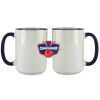 Accent Sublimation Blank Ceramic Mug - White w/Blue Rim and Handle - 11 oz Thumbnail