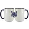 Accent Sublimation Blank Ceramic Mug - White w/Blue Rim and Handle - 11 oz Thumbnail