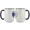 Accent Sublimation Blank Ceramic Mug - White w/Blue Rim and Handle - 11 oz Thumbnail