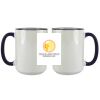 Accent Sublimation Blank Ceramic Mug - White w/Blue Rim and Handle - 11 oz Thumbnail