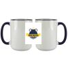 Accent Sublimation Blank Ceramic Mug - White w/Blue Rim and Handle - 11 oz Thumbnail